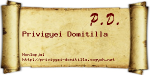 Privigyei Domitilla névjegykártya